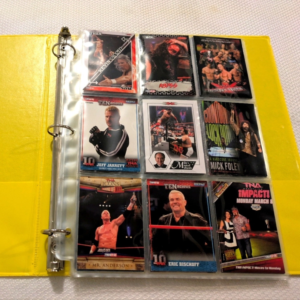 TNA Impact Wrestling Trading Cards Binder Collection 🏆 50+ Wrestling Card Lot